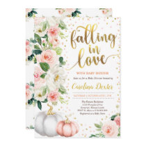 Falling In Love Baby Shower Invitation Pink Gold