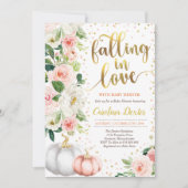 Falling In Love Baby Shower Invitation Pink Gold (Front)