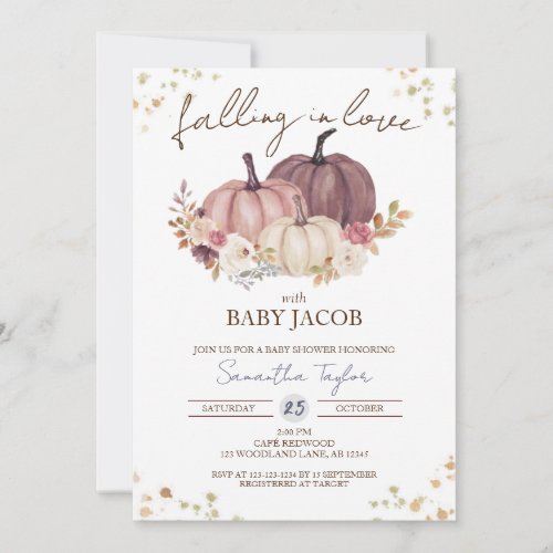 Falling in Love Baby Shower Rustic Floral Shower Invitation