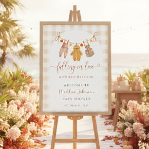 Falling in Love Baby Shower Welcome Sign, Editable Foam Board