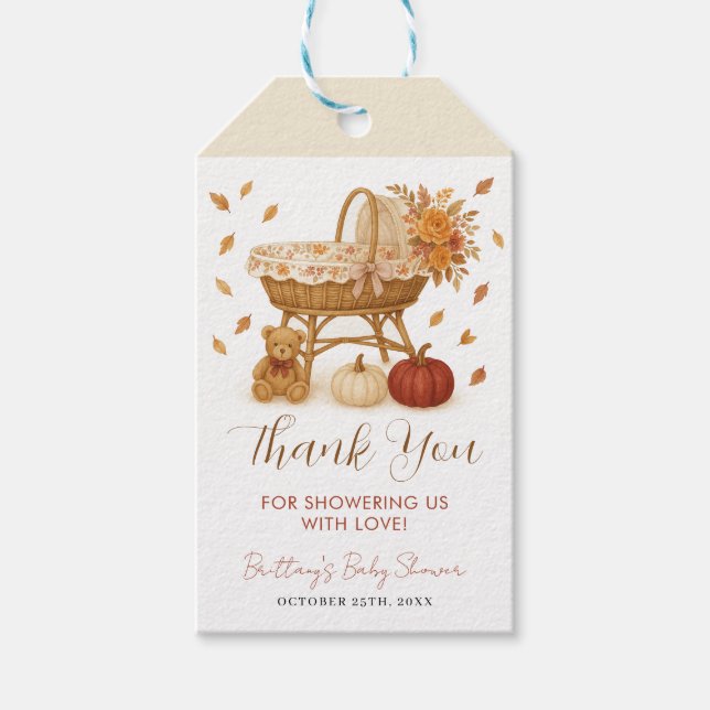 Falling in Love Boho Baby Shower Gift Tag (Front)
