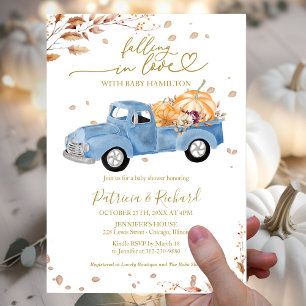 Falling in Love Boy Baby Shower Budget Invitation Flyer
