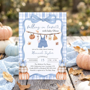 Falling In Love Boy Clothes Baby Shower Invitation