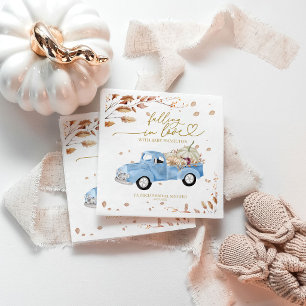 Falling In Love Boy Fall Baby Shower Napkins
