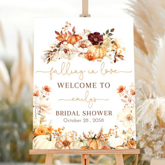 Falling in Love Bridal Shower Welcome Sign Fall