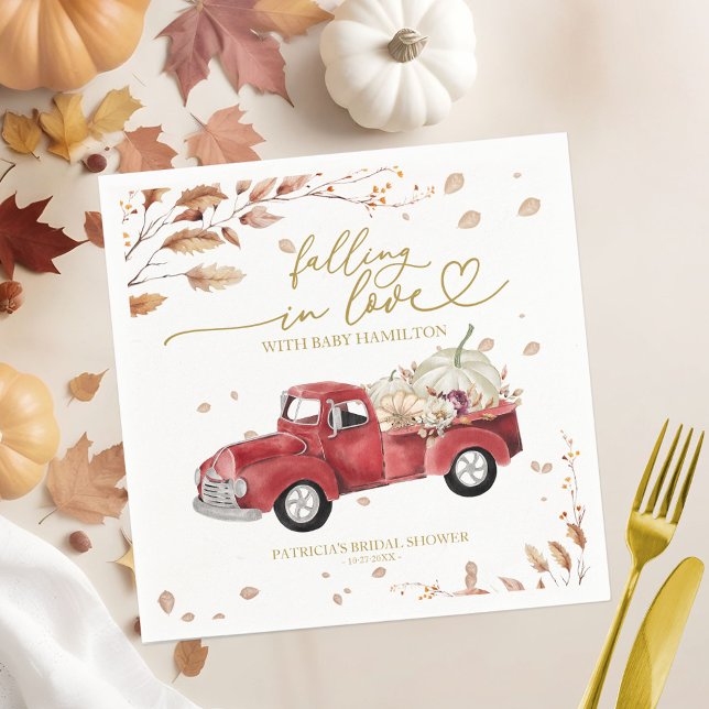 Falling In Love Fall Baby Shower Napkins (Creator Uploaded)