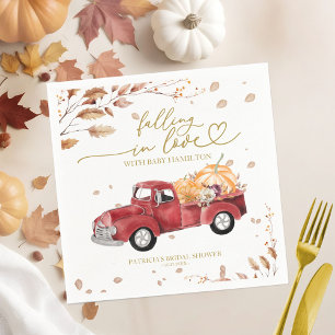 Falling In Love Fall Baby Shower Napkins