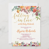 Falling in love fall floral rustic baby shower invitation (Front)