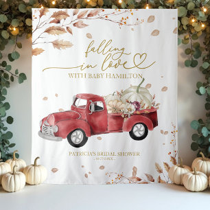 Falling In Love Fall Truck Baby Shower Backdrop