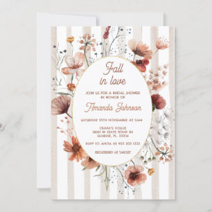 Falling In Love Fall Wildflower Bridal Shower Invitation