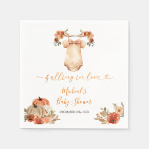 Falling In Love Floral Baby Clothes Baby Shower Napkins