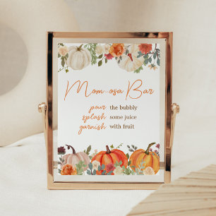 Falling In Love Floral Pumpkin Mom Osa Bar Poster