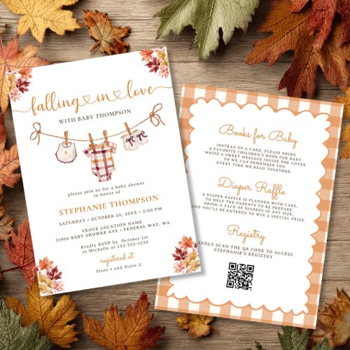 Falling in Love Gingham Baby Shower All in One Invitation