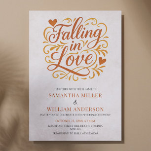 Falling in Love Modern Autumn Wedding  Invitation