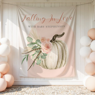 Falling In Love Pink Arch Autumn Pumpkin Tapestry