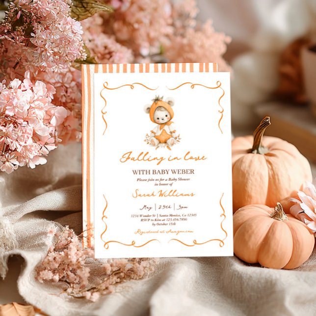 Falling in Love Pumpkin Baby Shower Invitation (Creator Uploaded)