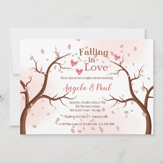 Falling in Love Shower Invitation (Front)