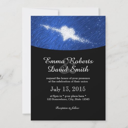 Falling in Love Starry Night Wedding 5x7 Paper Invitation Card