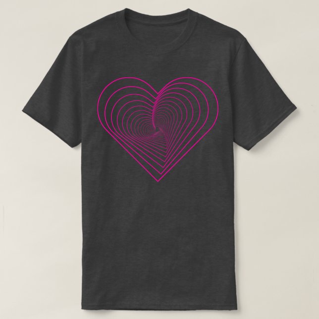 Falling in Love Valentines Day Heart Pattern T-Shirt (Design Front)