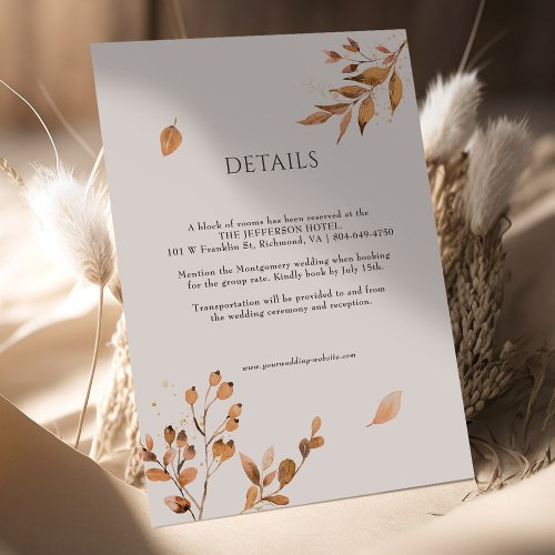 Falling in Love Wedding Details Enclosure Cards