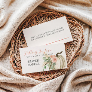 Falling In Love With Baby Autumn Diaper Raffle Enclosure Card