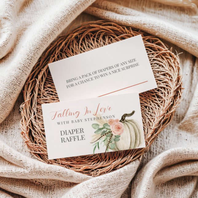 Falling In Love With Baby Autumn Diaper Raffle  Enclosure Card (Creator Uploaded)