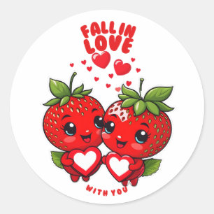 Falling in love with you classic round sticker