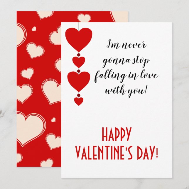  Falling in love with you, Valentine Holiday Card (Front/Back)