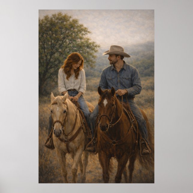 Falling in Stride | Western Horse Art | Poster (Front)