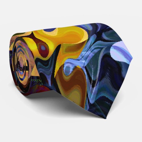 Falling into Wonderland Modern Abstract Art Tie