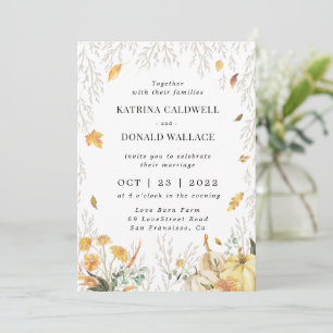 Falling Leaf Autumn Wedding Invitation