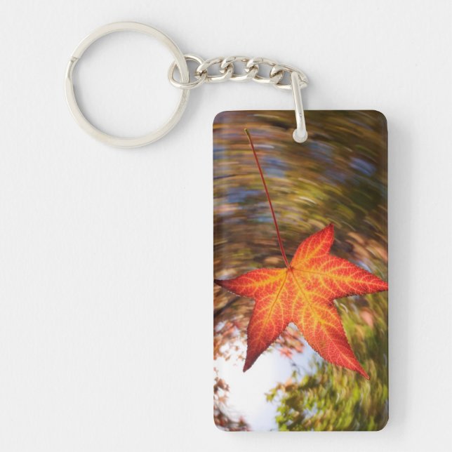 Falling Leaf from a tree in autumn Keychain (Front)