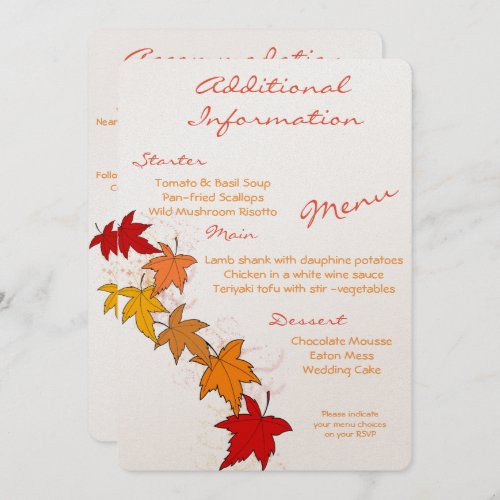 Falling Leaves Additional Information Card