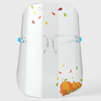 Falling Leaves and Pumpkin Face Shield