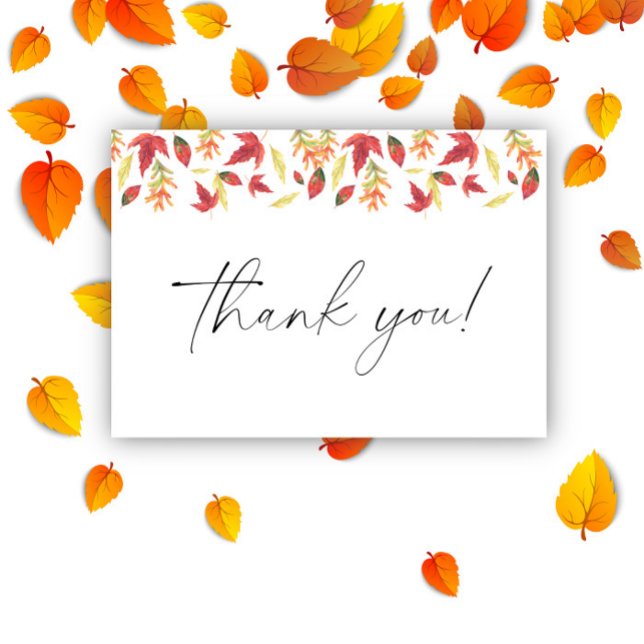 Falling leaves autumn baby shower - Thank You Card (Creator Uploaded)
