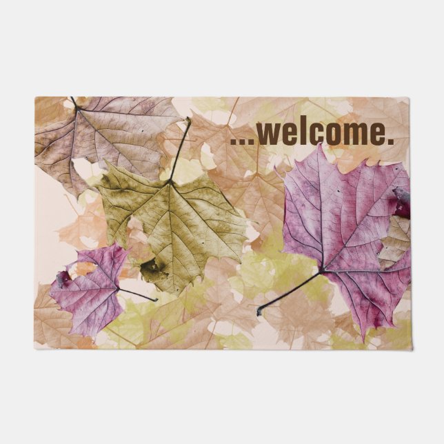 "falling leaves" autumn camouflage DOOR MAT (Front)