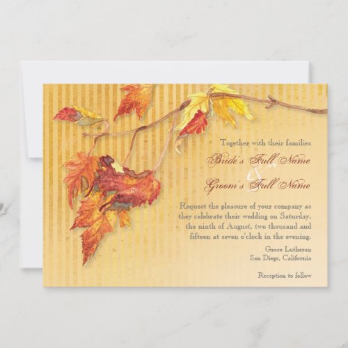 Falling Leaves - Autumn Fall Wedding Invitations
