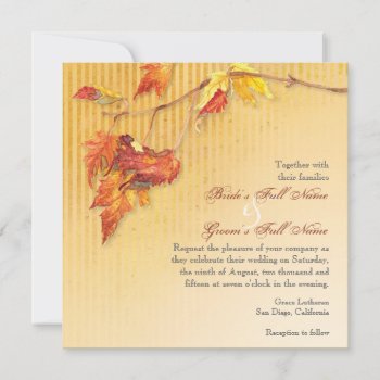 Falling Leaves - Autumn Fall Wedding Invitations by AudreyJeanne at Zazzle