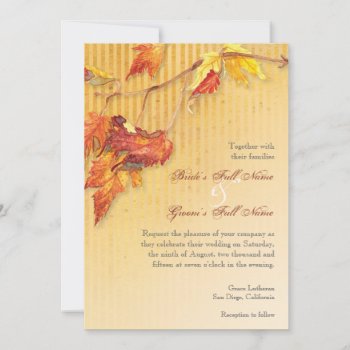 Falling Leaves - Autumn Fall Wedding Invitations by AudreyJeanne at Zazzle