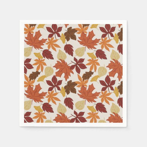 Falling Leaves Autumnal Thanksgiving Napkins