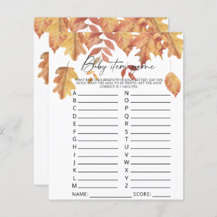 Falling leaves - Baby Item Game. Baby Shower Game