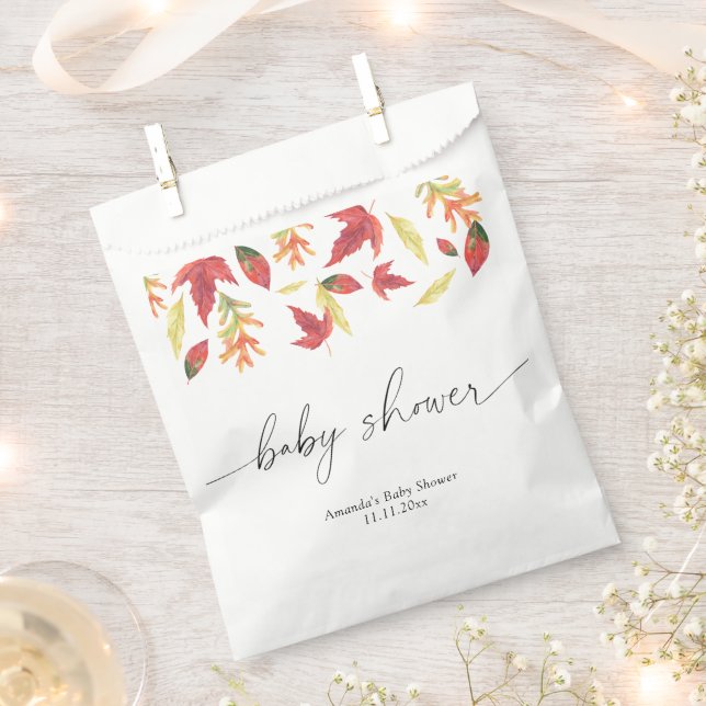 Falling leaves Baby Shower Favor Bag (Clipped)