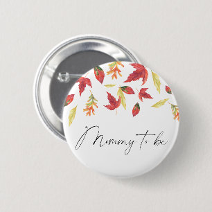 Falling leaves Baby Shower Mommy to be Button