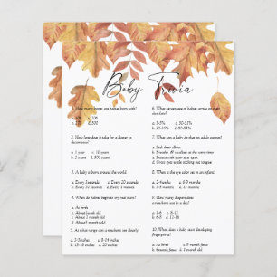 Falling leaves - Baby Trivia Baby Shower Game