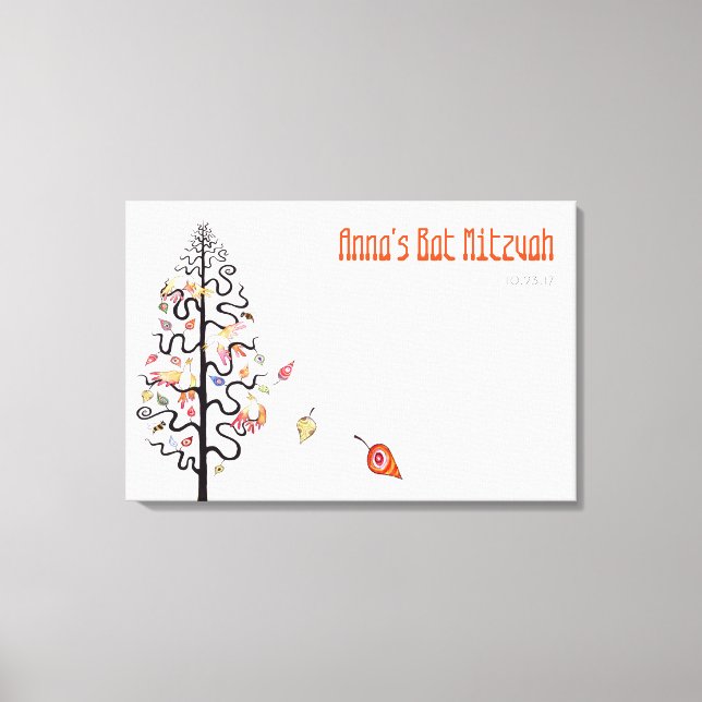 Falling Leaves Birds & Bees Sign-In Board Canvas Print (Front)