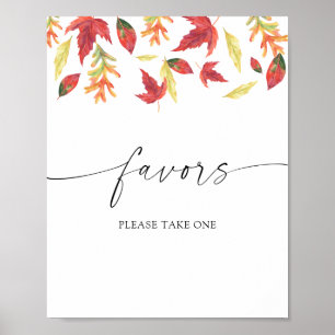 Falling leaves - bridal favors please take one  poster