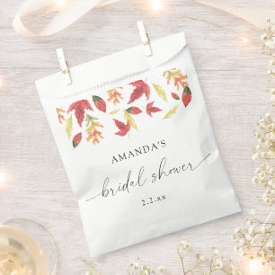 Falling leaves bridal shower favor bag