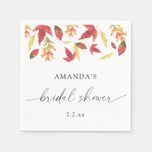 Falling leaves bridal shower napkins