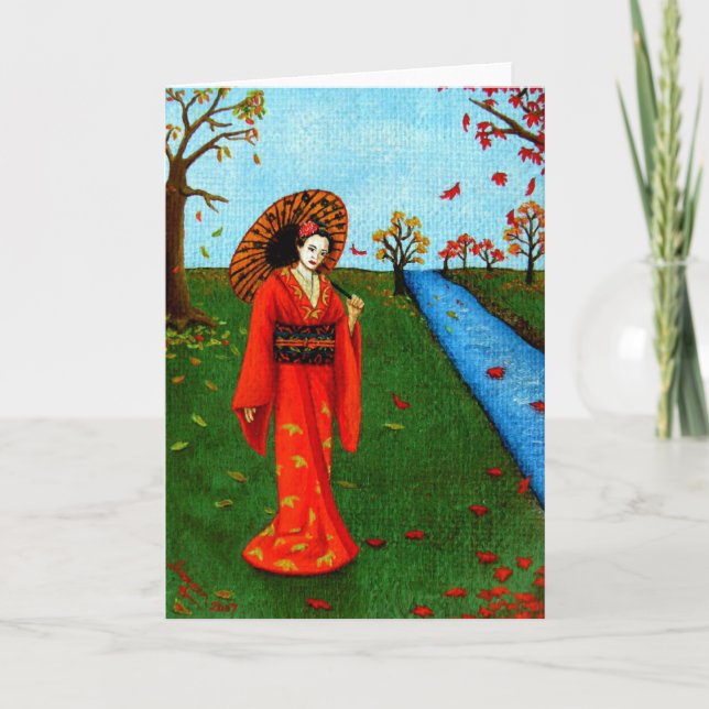 "Falling Leaves" Card (Front)