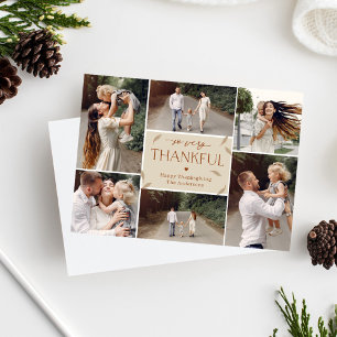 Falling Leaves Editable Color Thanksgiving Collage Holiday Card
